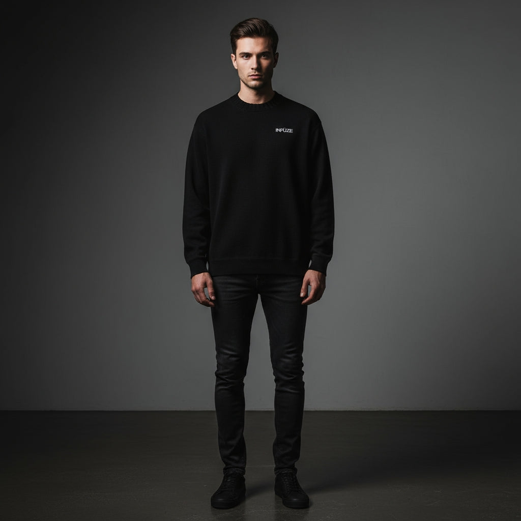 Knitted Round Neck Oversize Sweatshirt